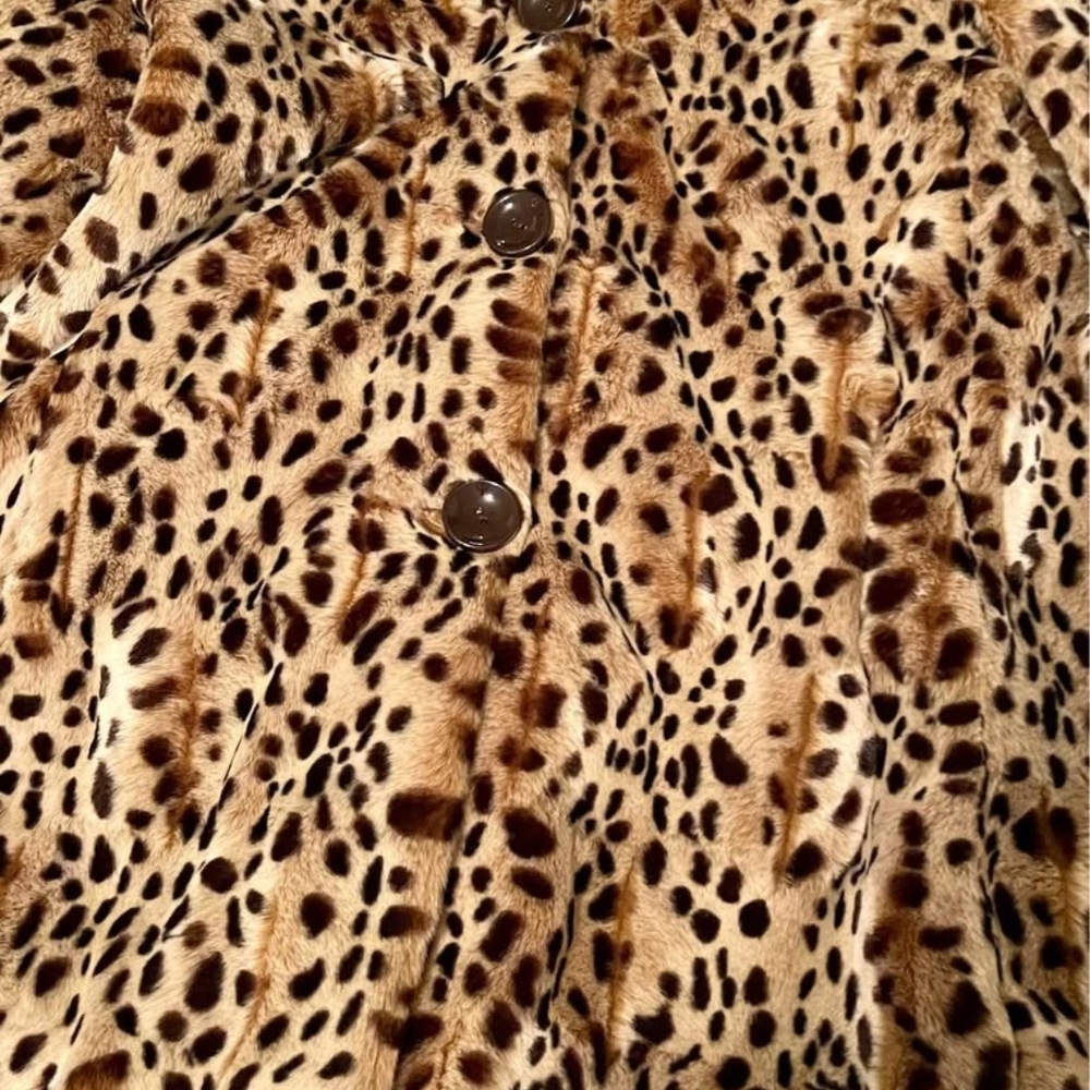 Leopard Print Faux Fur Coat
